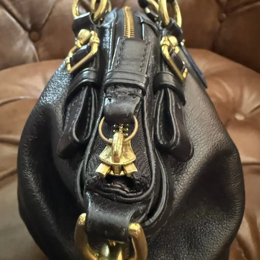 Coach Madison Sophia Black Leather Satchel Shoulder Bag 18609